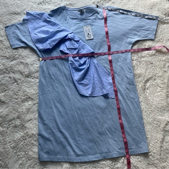 COS NWT Light Blue Ruffle Mini Dress M - Picture 6 of 9